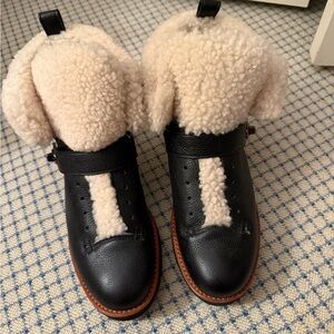 Coach leather shearling boots